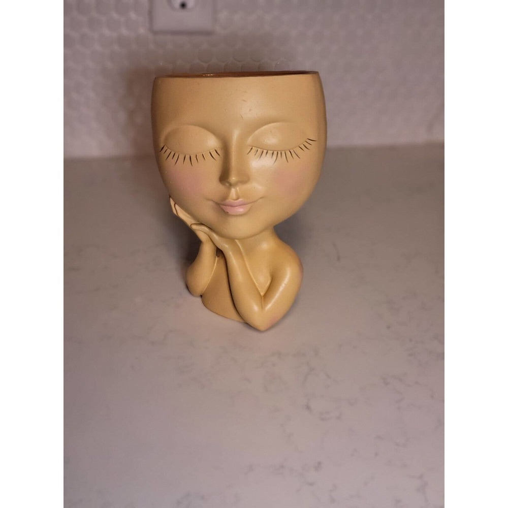 NIB Handcrafted Large Resin Face Planters Pot Head Planter for Indoor Outdoor - Picture 2 of 6